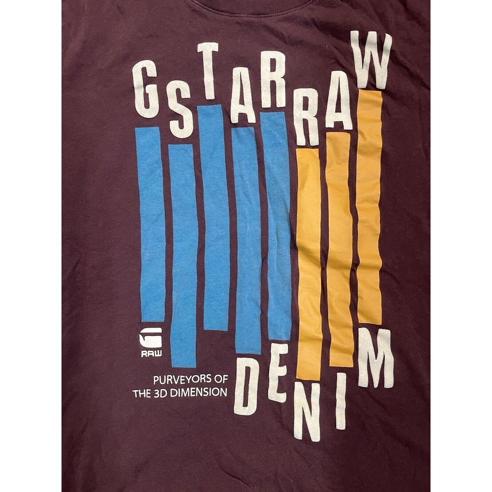 G Star Raw Denim Men's T-shirt - Size XXXL - Burgundy